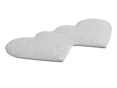 Faux Fur Carpet Two Hearts 3D model