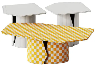 Luxury Living Group Cross Coffee and Side Tables 3D model