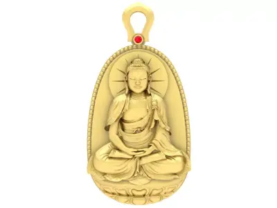 Luxury Buddha Oval Pendant for Jewelry 3622 3D print model