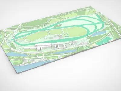 Longchamp hippodrome Paris France 3D model