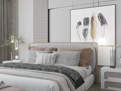 villa bedroom decoration Modern Home 3D model