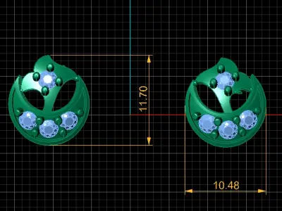 DAIDAN ZARCON EARRING 3D PRINTABLE-MODEL  3D print model