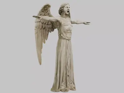 Weeping Angel Statue Low-poly 3D model