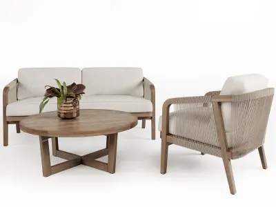 Outdoor furniture w001 3D model