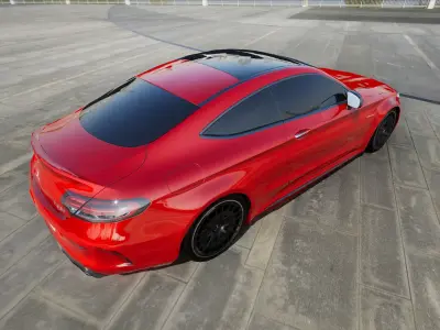 3D Mercedes C63S Ultra Low Poly - UE4 - UE5 Low-poly 3D model
