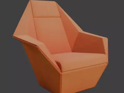 Futuristic Geometric Lounge Chair 3D model