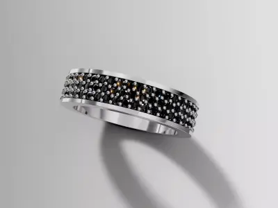 Minimalist Luxury Gem set Ring 3D print model