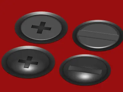 Classic Screws 4 Decal Pack Plus Blend File Free low-poly 3D model