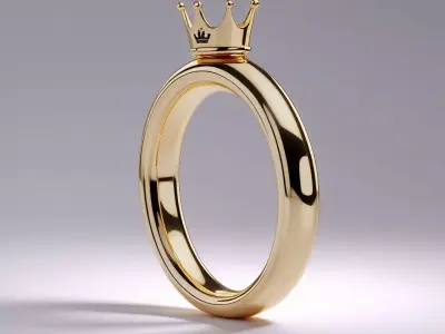 Minimalist Crown RingGoldFree 3D Printable Free 3D print model