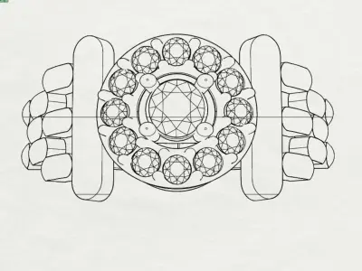 Diamond Ring  in Rado-Style 3D model  3D print model