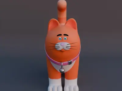 Little Cute Cat Low-poly 3D model