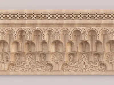 Classic Islamic Muqarnas Cornice 004 3D model