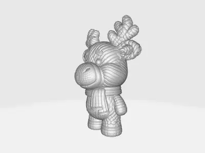 Knitted Christmas  Style Reindeer Figurine Cozy Holiday Toy 3D print model