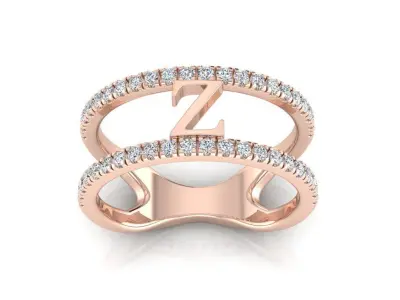 Jewelry Alphabet Ring Z 3D print model