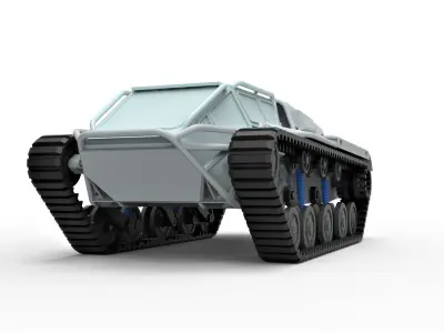 Tracked vehicle Scale 1 to 24 3D print model