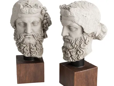 Head of Heracles sculpture 3D model