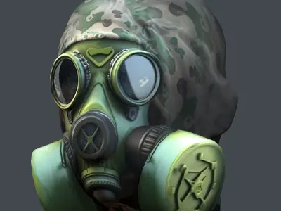 Helmet 3d model military combat Military Low-poly Low-poly 3D model 89