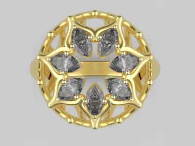 Cluster ring 3D print model get