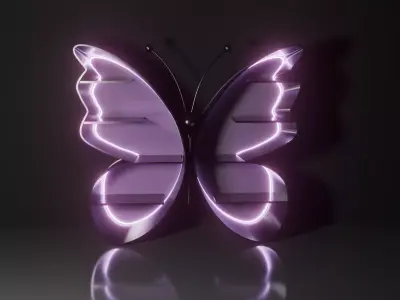 Modern Furniture - Butterfly Furniture and Coffee Bar Furniture Low-poly 3D model