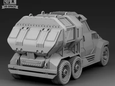 Futuristic Garbage truck 3D print model