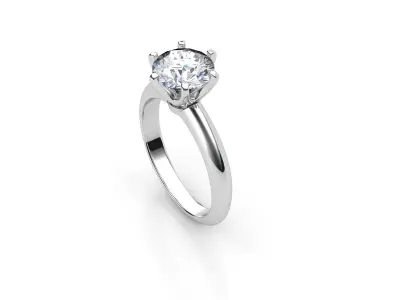 dmc-01 solitaire engagement ring with oval cut diamond 3D print model