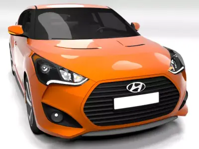 HYUNDAI VELOSTER TURBO  LOWPOLY Low-poly 3D model