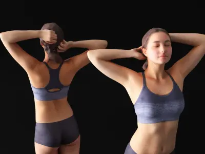 Female sport 22 Low-poly 3D model