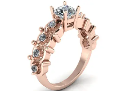 Jewelry Diamond Ring 3D Print Model 3D print model 5