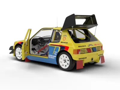 Peugeot 205  T16 Turbo Pikes Peak 1987 HQ 3d model 3D model