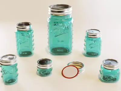 Mason Jars Low-poly 3D model