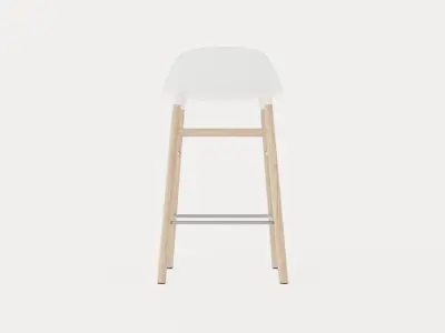 Form Barstool Oak - White Low-poly 3D model
