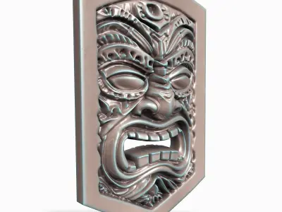 ANCIENT TIKI MASK M03 PENDANT 3D print model