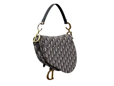 Dior Saddle Bag Blue Oblique Jacquard 3D model