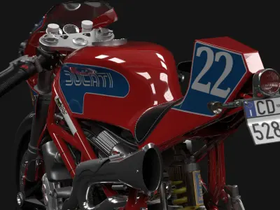  Ducati Monster 1000 Custom Bike 3D model