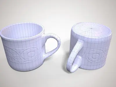 Seventies Themed Mug Cup - PBR Game Ready - Free low-poly 3D model