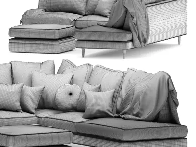 Roche Bobois sofa green04 3D model