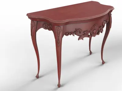 Wooden classic console table 01 02  3D model