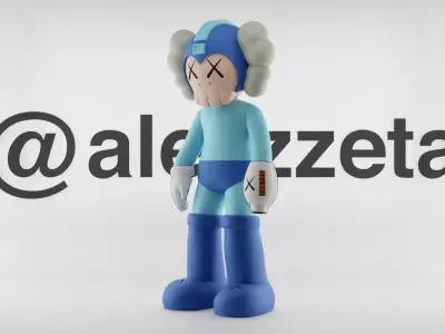 Kaws Megaman Textured Low-poly 3D model