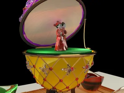 Chinese wedding doll 3D model