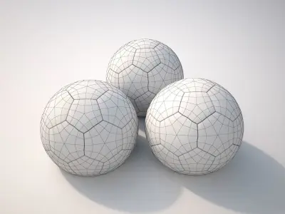 Handballs pummel soccer balls 3D model