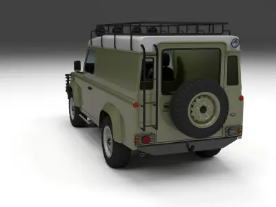 Land Rover Defender 110 Hard Top w interior 3D model
