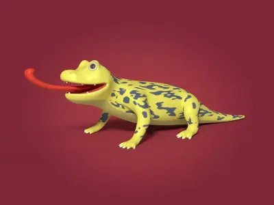 Cartoon Lizard Low-poly 3D model