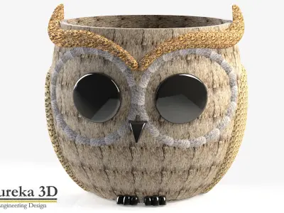 Owl flowerpot 2 3D print model