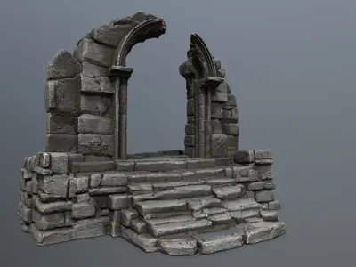 Ruin Gate Low-poly 3D model