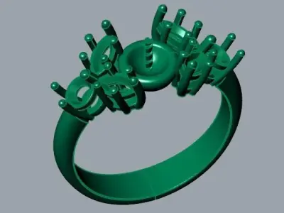 pearl Dimond ring 3D print model