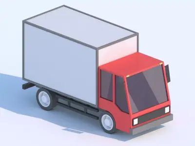 Cartoon Low Poly Car Lorry Low-poly 3D model
