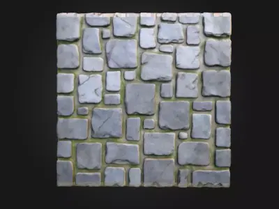 Cobblestone Geometry Low-poly 3D model