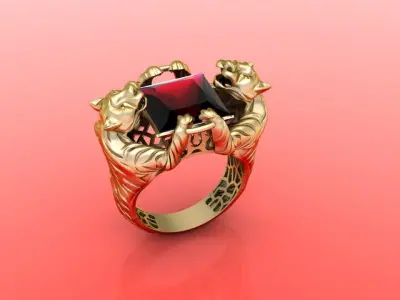 panther ring 3D print model