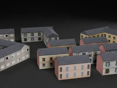 Lite House Pack  Low Poly Game-Ready Buildings Low-poly 3D model