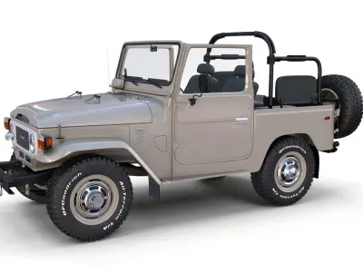 Toyota Land Cruiser FJ 40 Top Down with Interior 3D model